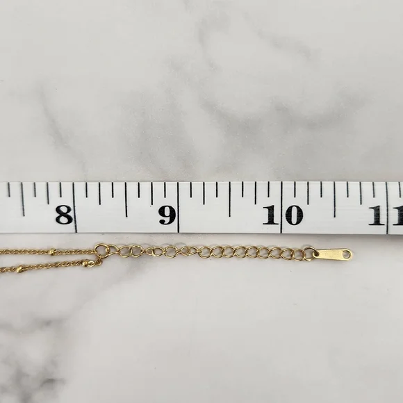 Gold Beach Starfish, Shell & Crystal Accent Charm Anklet Bracelet - Picture 10 of 10